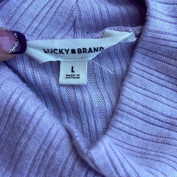 Lucky Brand lavender crop lightweight sweater size large - Picture 3 of 7